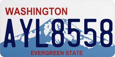 WA license plate AYL8558