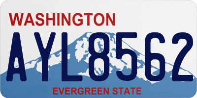 WA license plate AYL8562