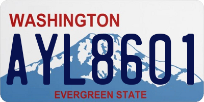 WA license plate AYL8601