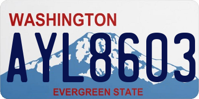 WA license plate AYL8603
