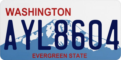 WA license plate AYL8604