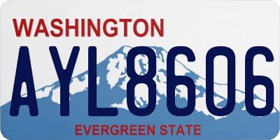 WA license plate AYL8606