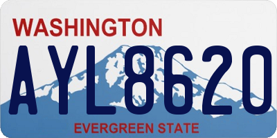WA license plate AYL8620