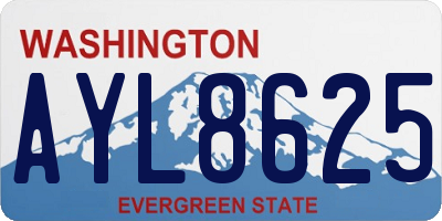 WA license plate AYL8625