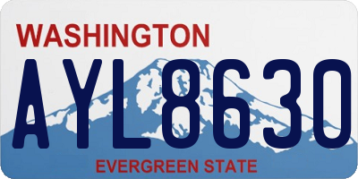 WA license plate AYL8630