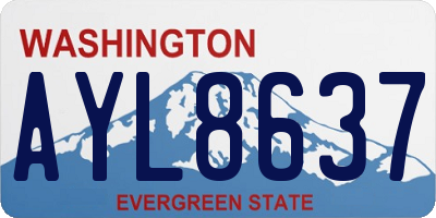 WA license plate AYL8637