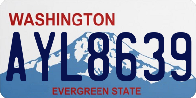WA license plate AYL8639