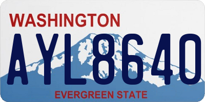 WA license plate AYL8640
