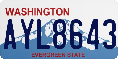 WA license plate AYL8643