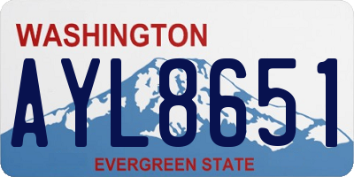 WA license plate AYL8651