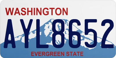 WA license plate AYL8652