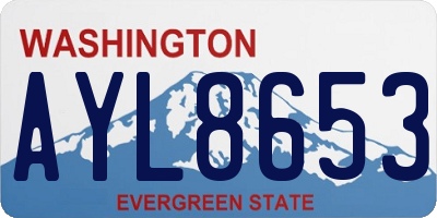 WA license plate AYL8653