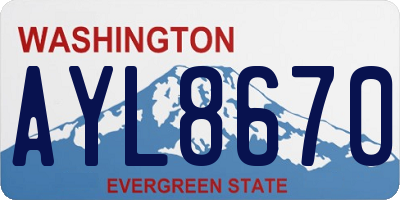 WA license plate AYL8670