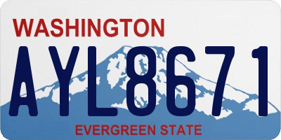 WA license plate AYL8671