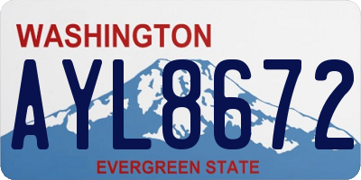 WA license plate AYL8672