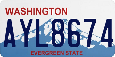 WA license plate AYL8674