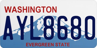 WA license plate AYL8680
