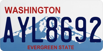WA license plate AYL8692