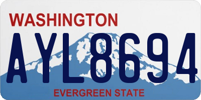 WA license plate AYL8694