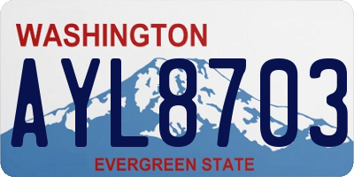 WA license plate AYL8703