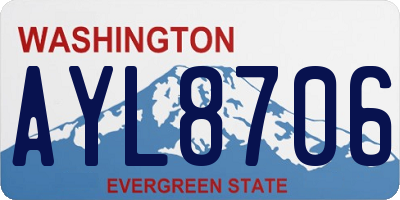 WA license plate AYL8706