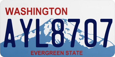 WA license plate AYL8707