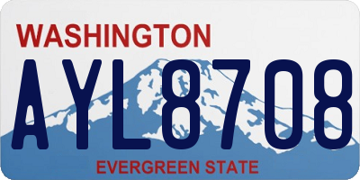 WA license plate AYL8708