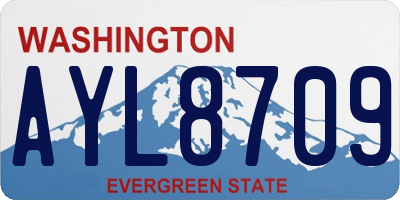 WA license plate AYL8709