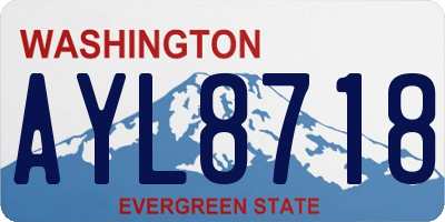 WA license plate AYL8718
