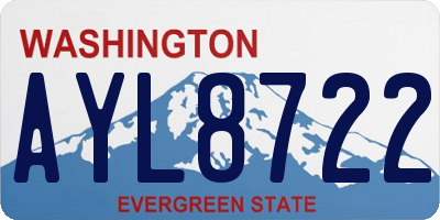 WA license plate AYL8722
