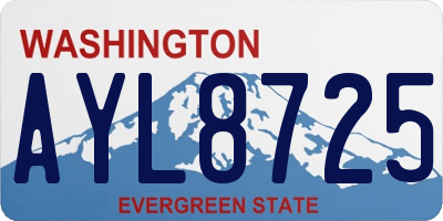 WA license plate AYL8725