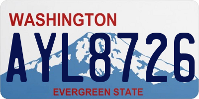 WA license plate AYL8726