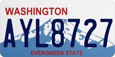 WA license plate AYL8727