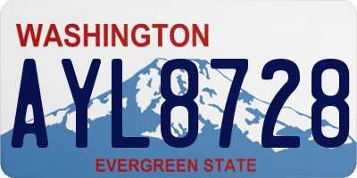 WA license plate AYL8728