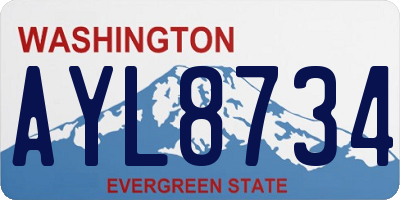 WA license plate AYL8734