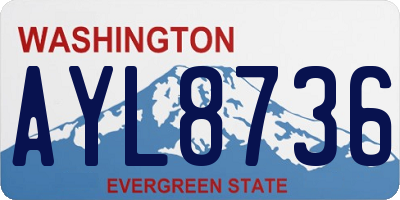 WA license plate AYL8736