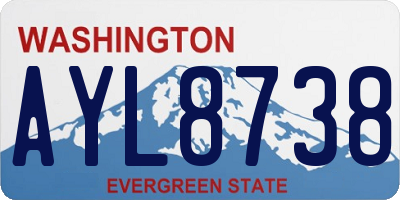 WA license plate AYL8738