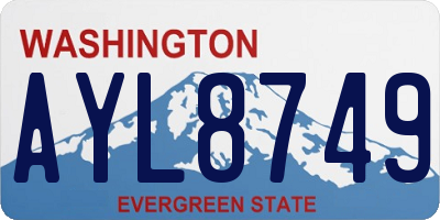 WA license plate AYL8749