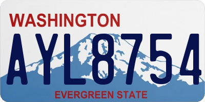 WA license plate AYL8754