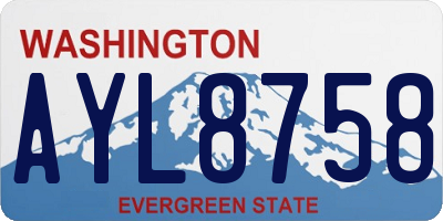 WA license plate AYL8758