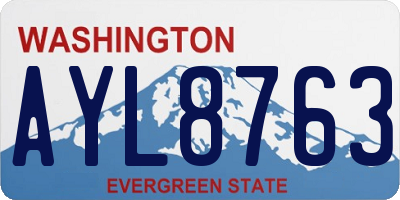 WA license plate AYL8763