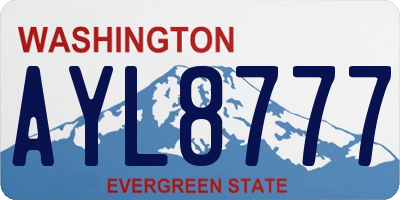 WA license plate AYL8777