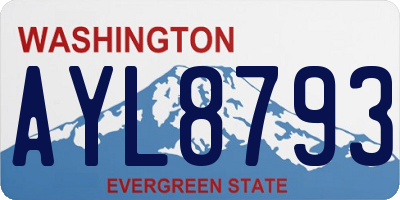 WA license plate AYL8793