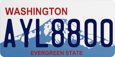 WA license plate AYL8800