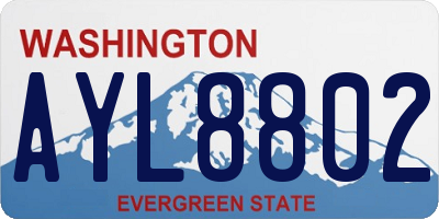 WA license plate AYL8802