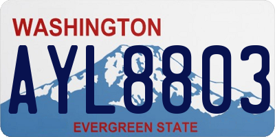 WA license plate AYL8803