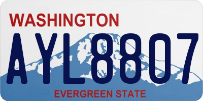 WA license plate AYL8807