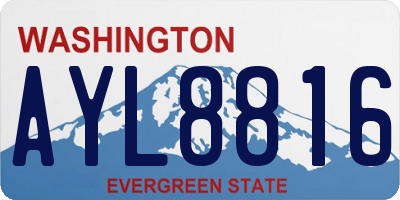 WA license plate AYL8816