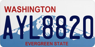 WA license plate AYL8820