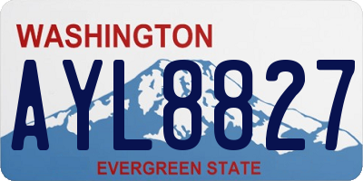 WA license plate AYL8827